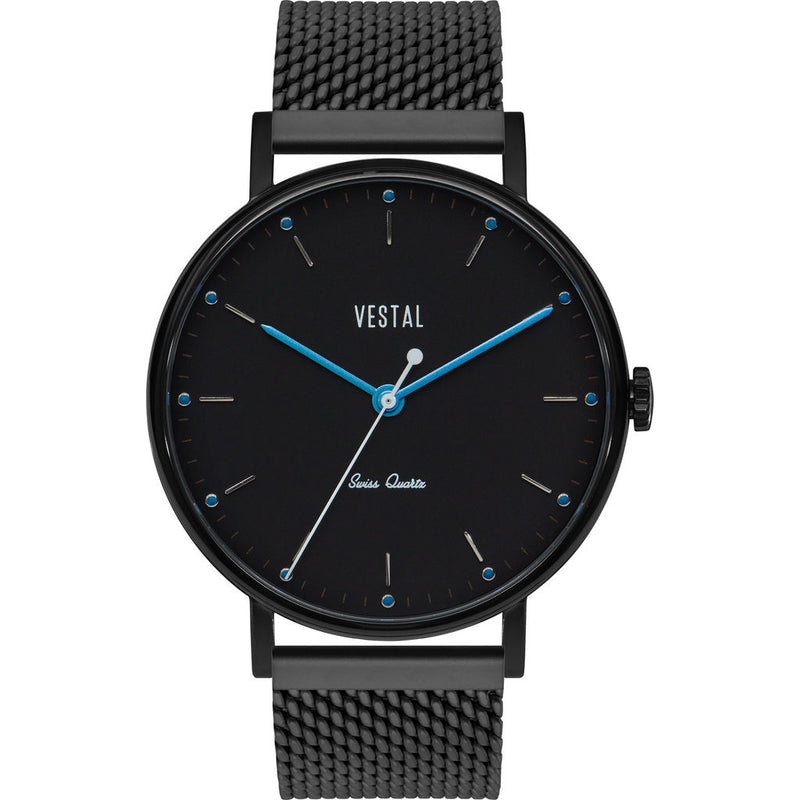 Vestal The Sophisticate Metal Watch | Black/Blue Accent/Mesh