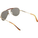 Randolph Engineering Sportsman 23K Gold Plated Sunglasses | Gray Polarized Glass Skull 57MM SP71434