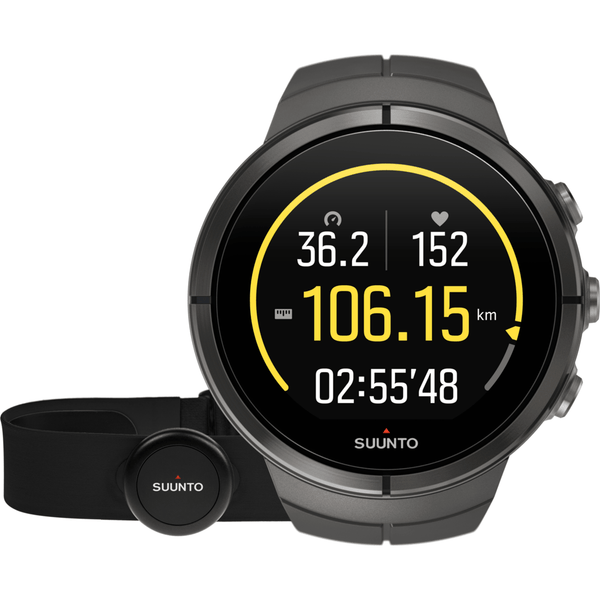 Suunto Spartan Ultra Multisport GPS Watch HR Bundle | Stealth Titanium SS022656000