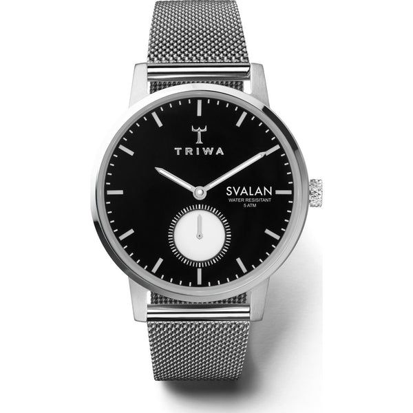 Triwa Ebony Svalan Watch | Steel Mesh Super Slim SVST103-MS121212