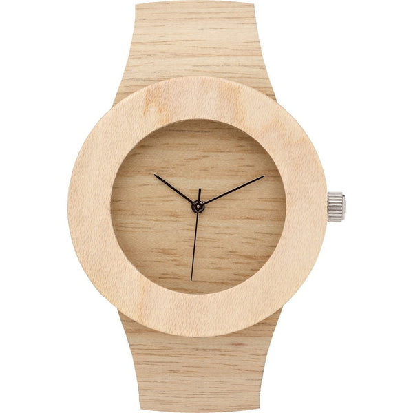 Analog Carpenter Silverheart & Maple Wood Watch | No Markings