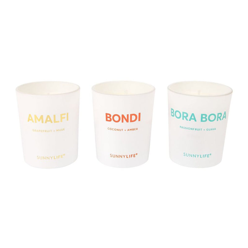 Sunnylife Scented Candle Pack Set of 3 | Amalfi/Bondi/Bora Bora