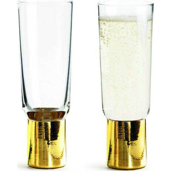 Sagaform Club Gold Champagne Glass | 2-Pack