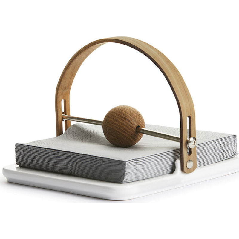 Sagaform Nature napkin holder 5017328 white/brown