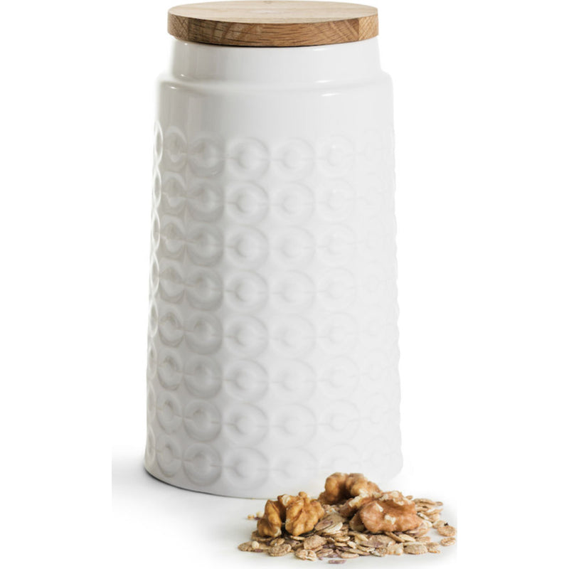 Sagaform Nature stoneware storage jar large 5017745 clear/brown