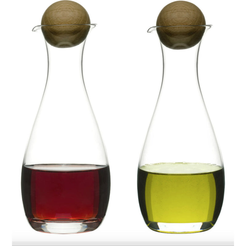 Sagaform Nature Oil/vinegar w/oak stopper 2-pack 5015337 clear/brown