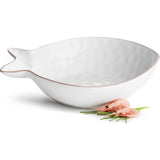 Sagaform Fish serving bowl large, white 5017794 silver/brown