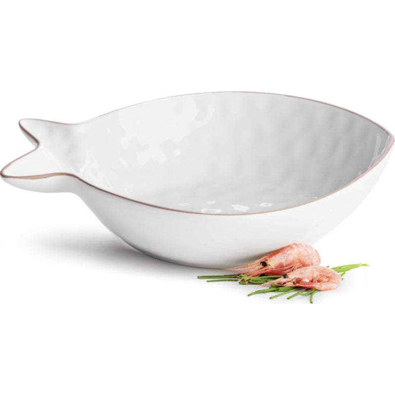 Sagaform Fish serving bowl large, white 5017794 silver/brown