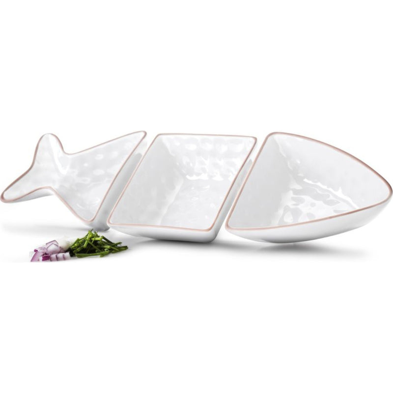 Sagaform Fish serving set, blue, 3 pcs 5017779 silver/brown