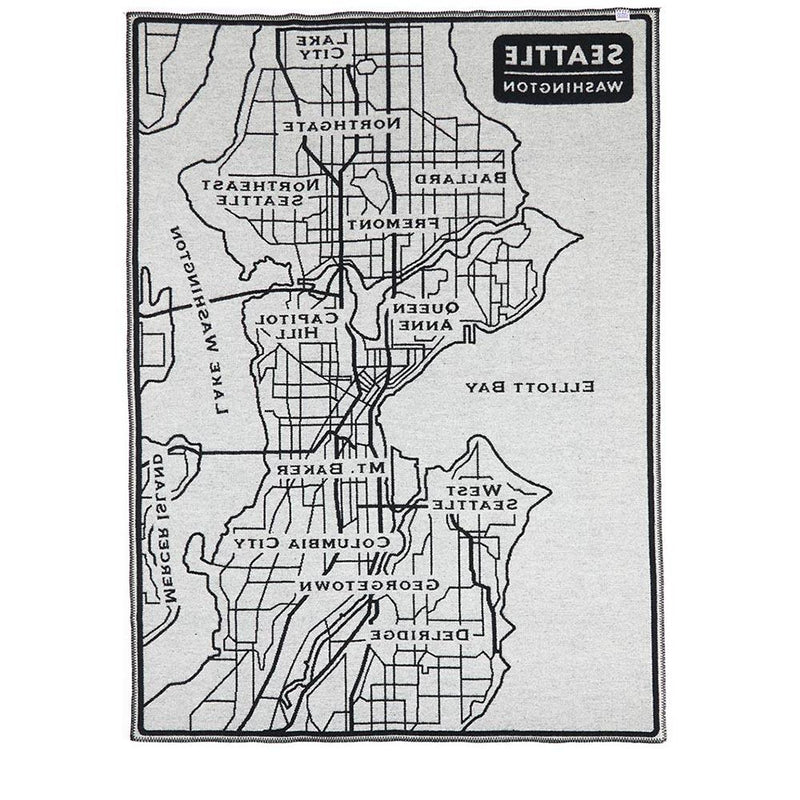 Faribault Seattle Map Throw | Wool