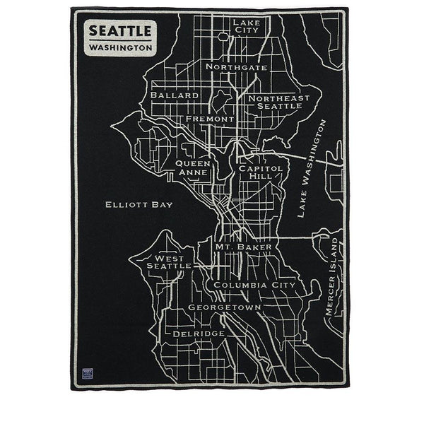 Faribault Seattle Map Throw | Wool