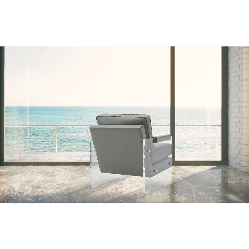 TOV Furniture Serena Floating Lucite Chair | Grey- TOV-A71