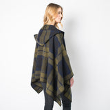 Faribault Shadow Plaid Wool Cape | Green/Blue/Black 14824 One Size