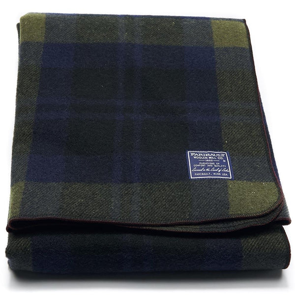 Faribault Shadow Plaid Throw | Wool