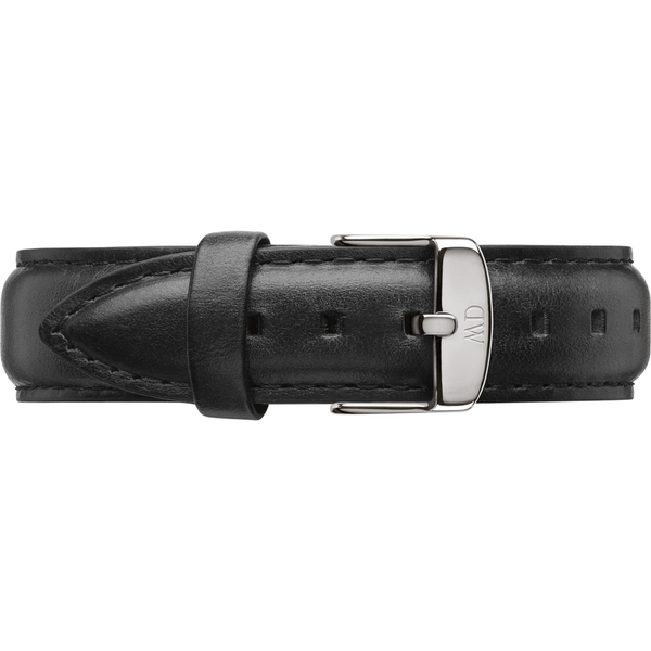 Daniel Wellington Sheffield Black Leather Women's Wristband | Silver 0808 DW