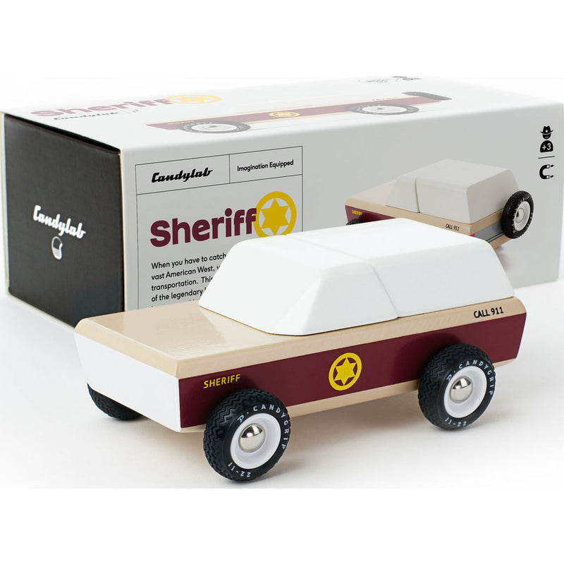 Candylab Lone Sheriff Wagon Wooden Toy | Brown M2051
