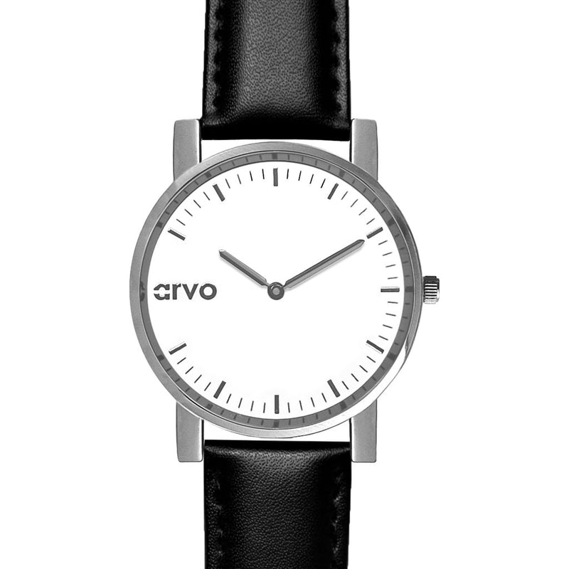 Arvo White Timeus Edison Watch | Silver/Black