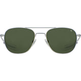 American Optical Small Original Pilot Sunglasses Bayonet | Matte Silver/Polarized Nylon Green