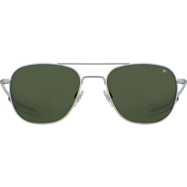 American Optical Original Pilot Sunglasses Bayonet | Matte Silver/Nylon Green