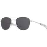American Optical Original Pilot Sunglasses Bayonet | Silver/Polarized Glass Grey