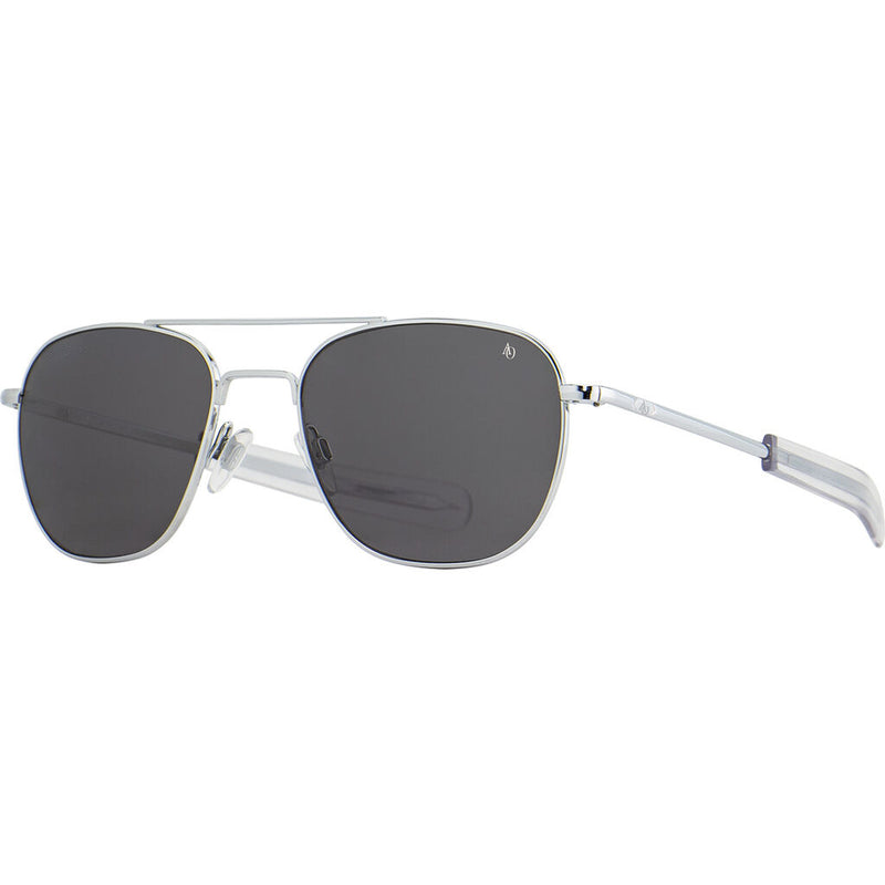 American Optical Original Pilot Sunglasses Bayonet | Silver/Polarized Glass Grey