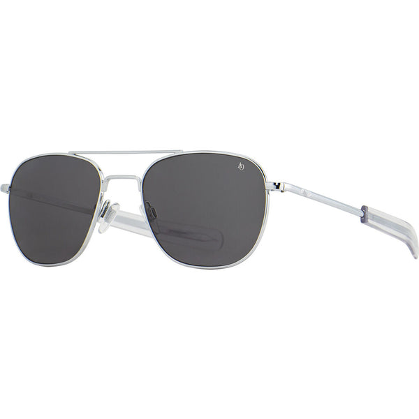 American Optical Big Original Pilot Sunglasses Bayonet | Silver/Glass Grey