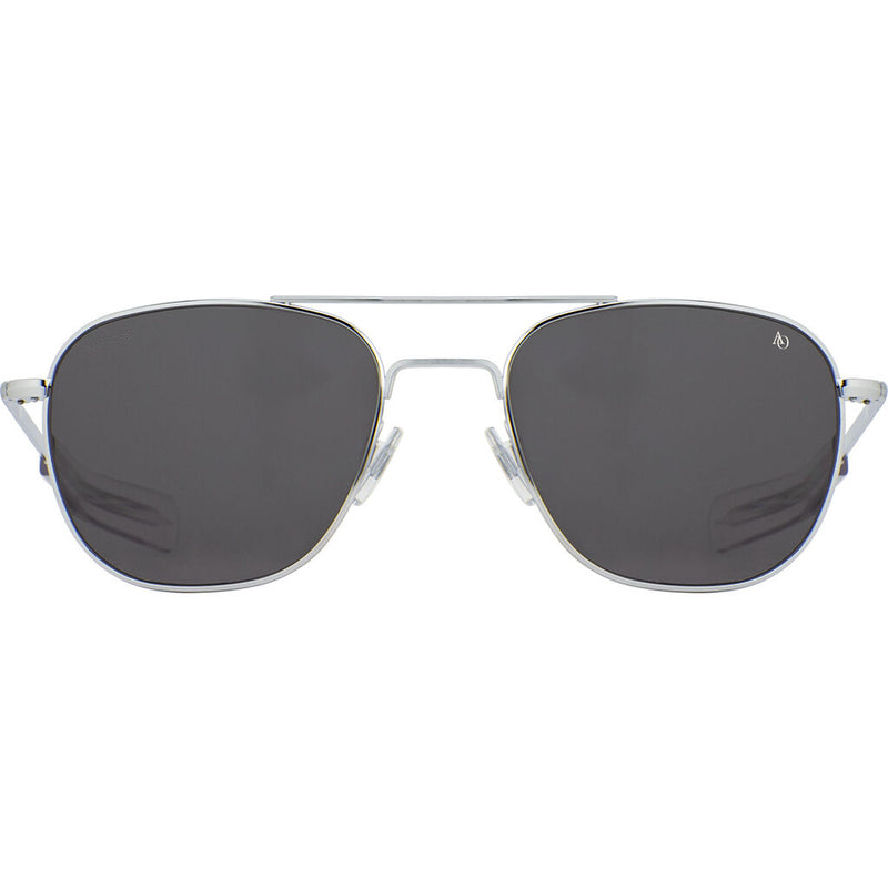 American Optical Small Original Pilot Sunglasses Bayonet | Silver/Polarized Glass Grey
