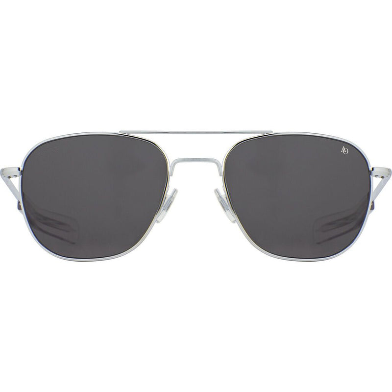 American Optical Small Original Pilot Sunglasses Bayonet | Silver/Glass Grey