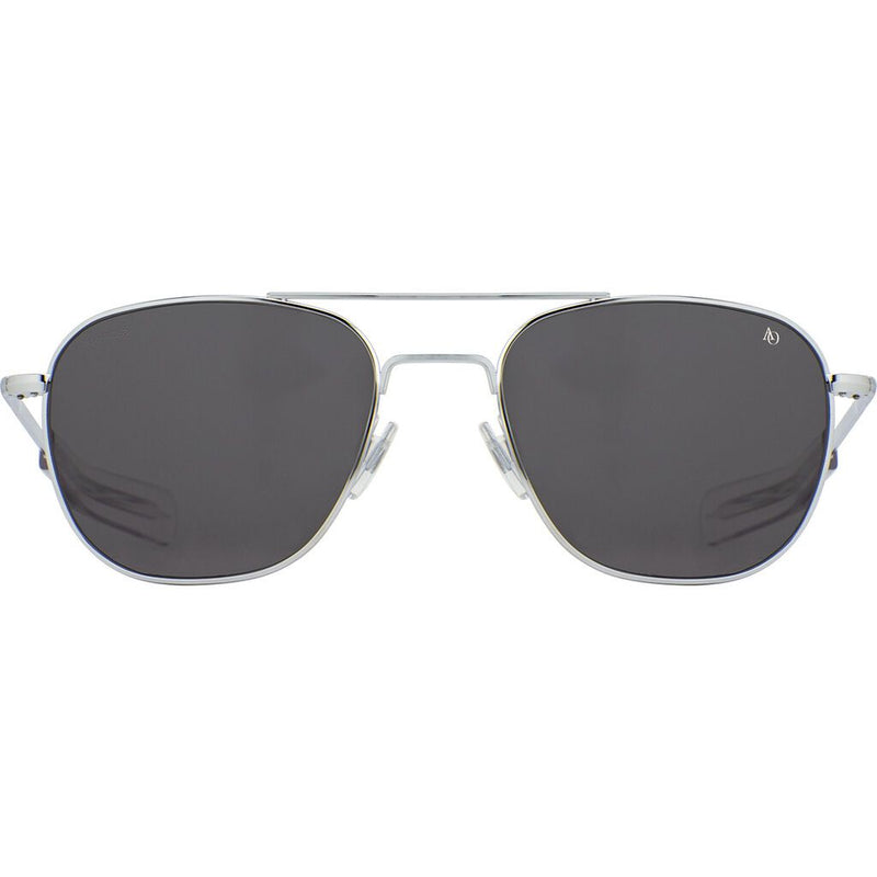 American Optical Big Original Pilot Sunglasses Bayonet | Silver/Glass Grey