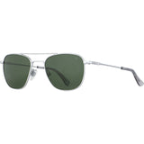 American Optical Big Original Pilot Sunglasses Standard | Matte Silver/Polarized Nylon Green