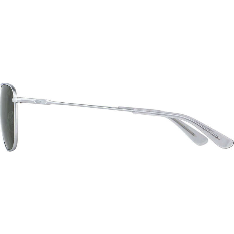 American Optical Big Original Pilot Sunglasses Standard | Matte Silver/Polarized Glass Green