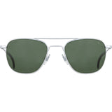 American Optical Small Original Pilot Sunglasses Standard | Matte Silver/Polarized Glass Green