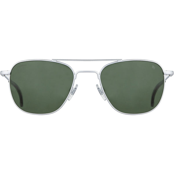 American Optical General Silver Sunglasses Standard w/smoke tip 55-14-140mm | Glass Green