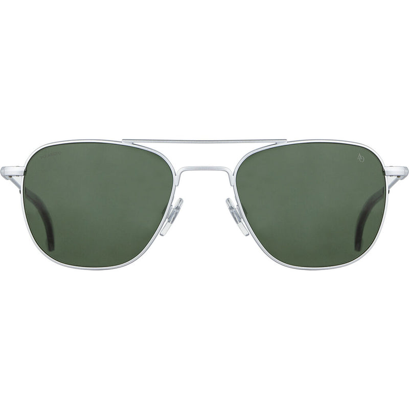 American Optical General Silver Sunglasses Standard w/smoke tip 58-14-145mm |Polarized Glass Green