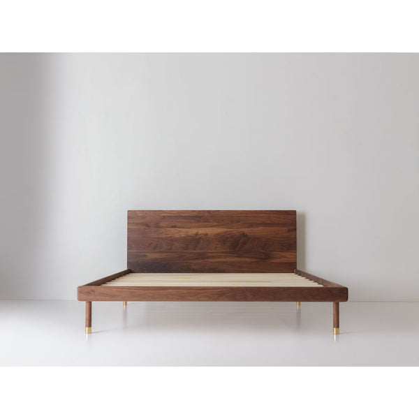 Kalon Simple Wood Bed Frame w/ Headboard | Walnut
