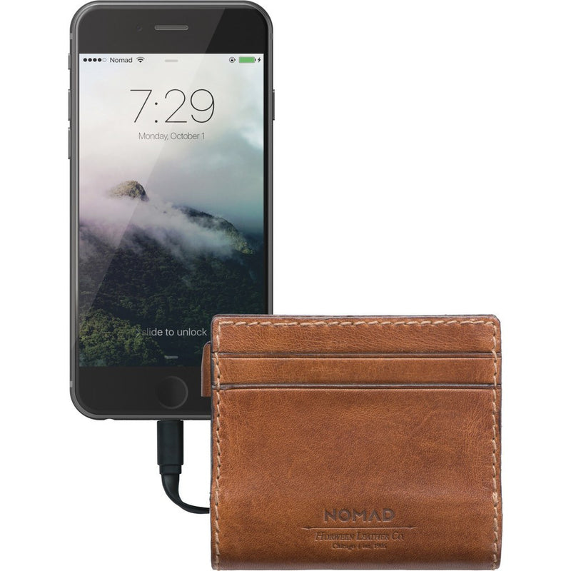 Nomad Horween Leather Slim Charging Wallet | Brown WALLET-LIGHTNING-SLIM-HORWEENBRN