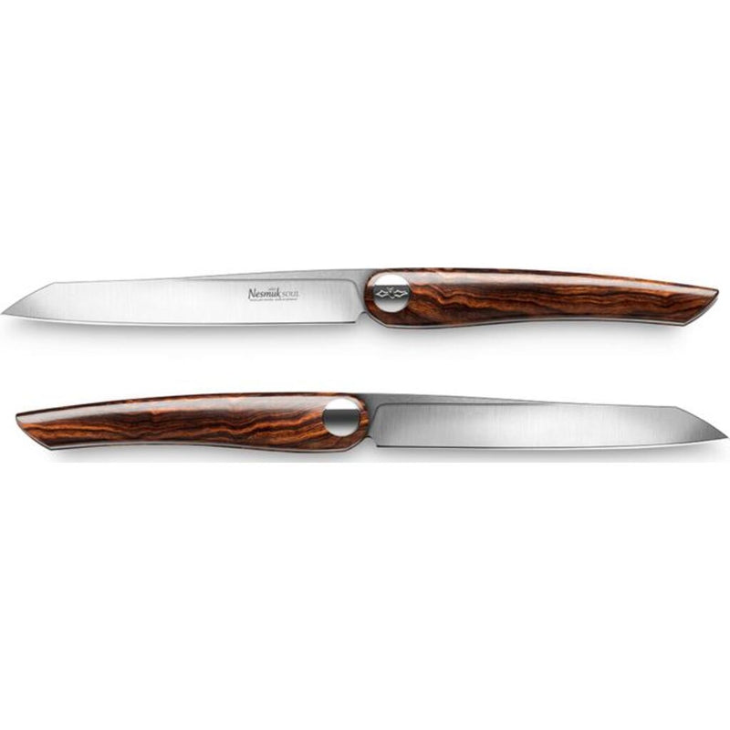 Nesmuk Soul Steak Knife Set of Two Desert Iron Wood