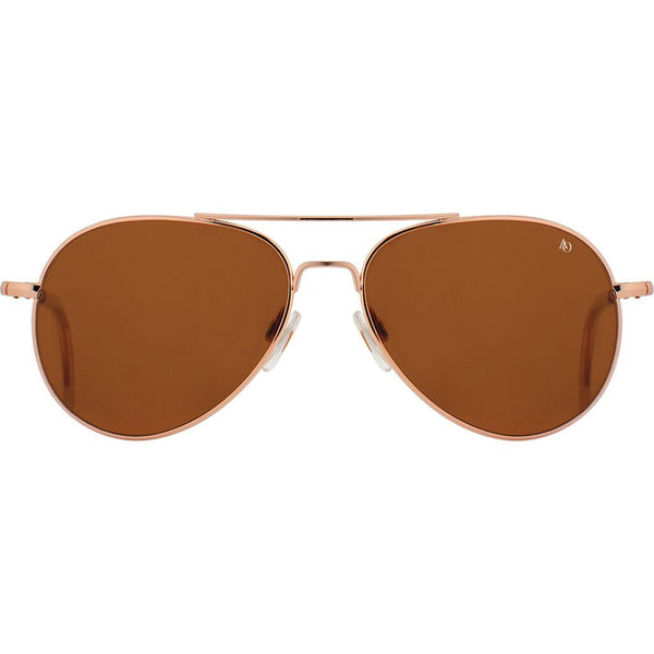 American Optical Genral Rose Gold Sunglasses Standard w/clear tip 55-14-140mm | Nylon Brown