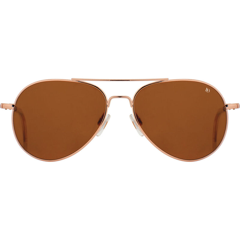 American Optical Genral Rose Gold Sunglasses Standard w/clear tip 55-14-140mm | Polarized Nylon Brown