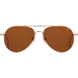 American Optical Genral Rose Gold Sunglasses Standard w/clear tip 55-14-140mm | Glass Brown