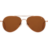 American Optical Genral Rose Gold Sunglasses Standard w/clear tip 58-14-145mm | Polarized Nylon Brown
