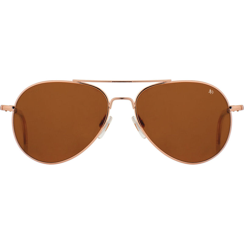 American Optical Genral Rose Gold Sunglasses Standard w/clear tip 58-14-145mm | Polarized Nylon Brown