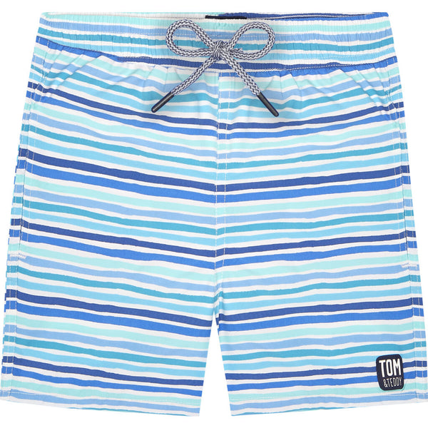 Tom & Teddy Boy's Stripe Swim Trunk | Ocean