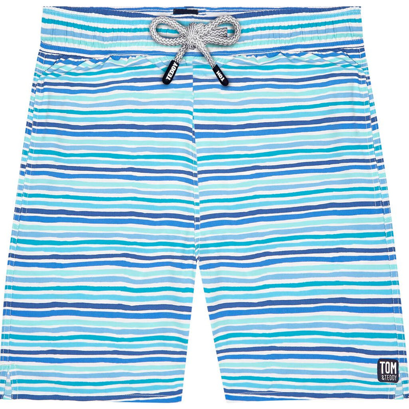 Tom & Teddy Men's Stripe Swim Trunk | Ocean