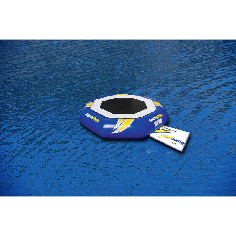 Aquaglide Supertramp 14 Inftable Trampoline w/ Swimstep | Yellow/Blue/White 58-5209106