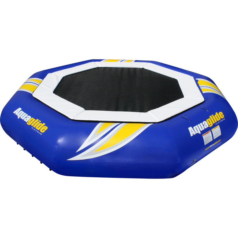 Aquaglide Supertramp 17 Inftable Trampoline w/ Swimstep | Yellow/Blue/White 58-5209102
