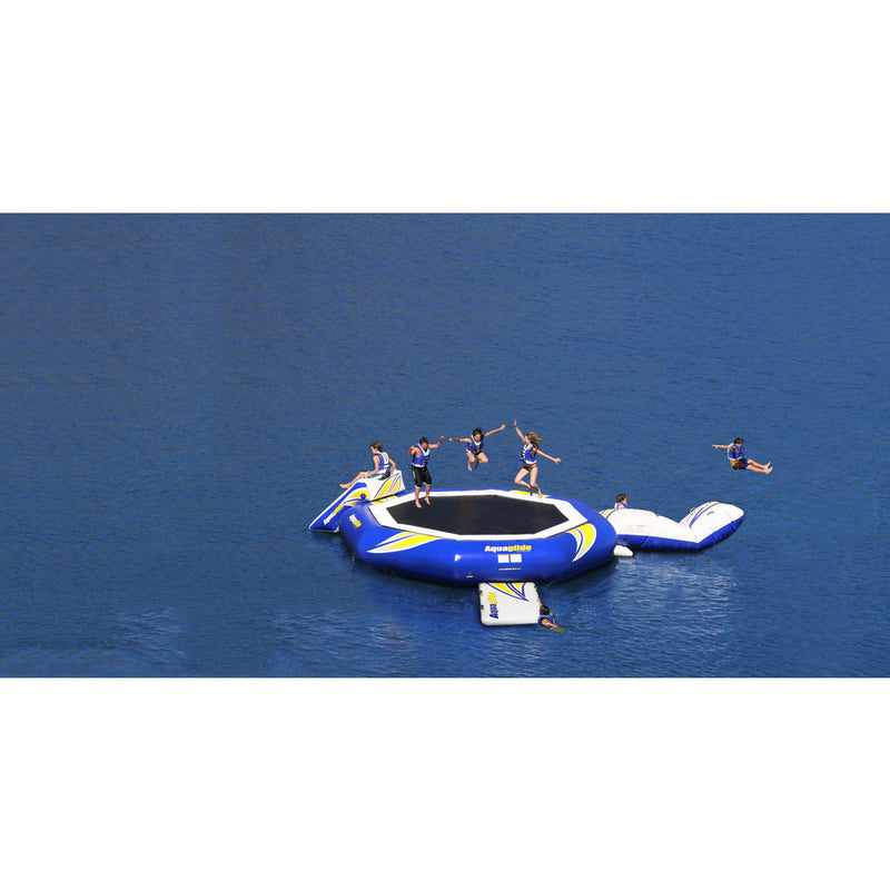 Aquaglide Supertramp 23 Inftable Trampoline w/ Swimstep | Yellow/Blue/White 58-5209103