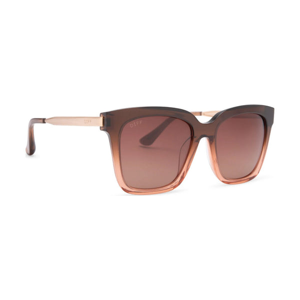 Diff Eyewear Bella Sunglasses | Taupe Ombre Crystal + Brown Gradient Lens