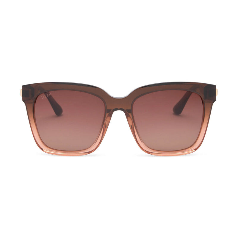 Diff Eyewear Bella Sunglasses | Taupe Ombre Crystal + Brown Gradient Lens