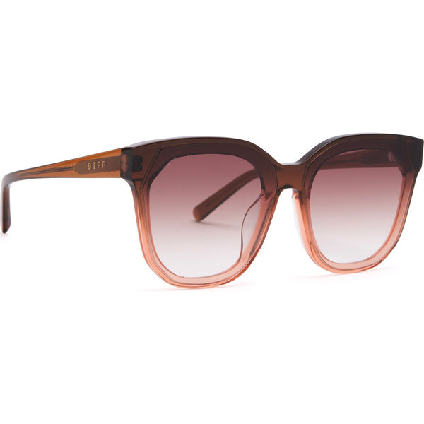 DIFF Eyewear Gia Sunglasses | Taupe Ombre Crystal + Brown Gradient Lens